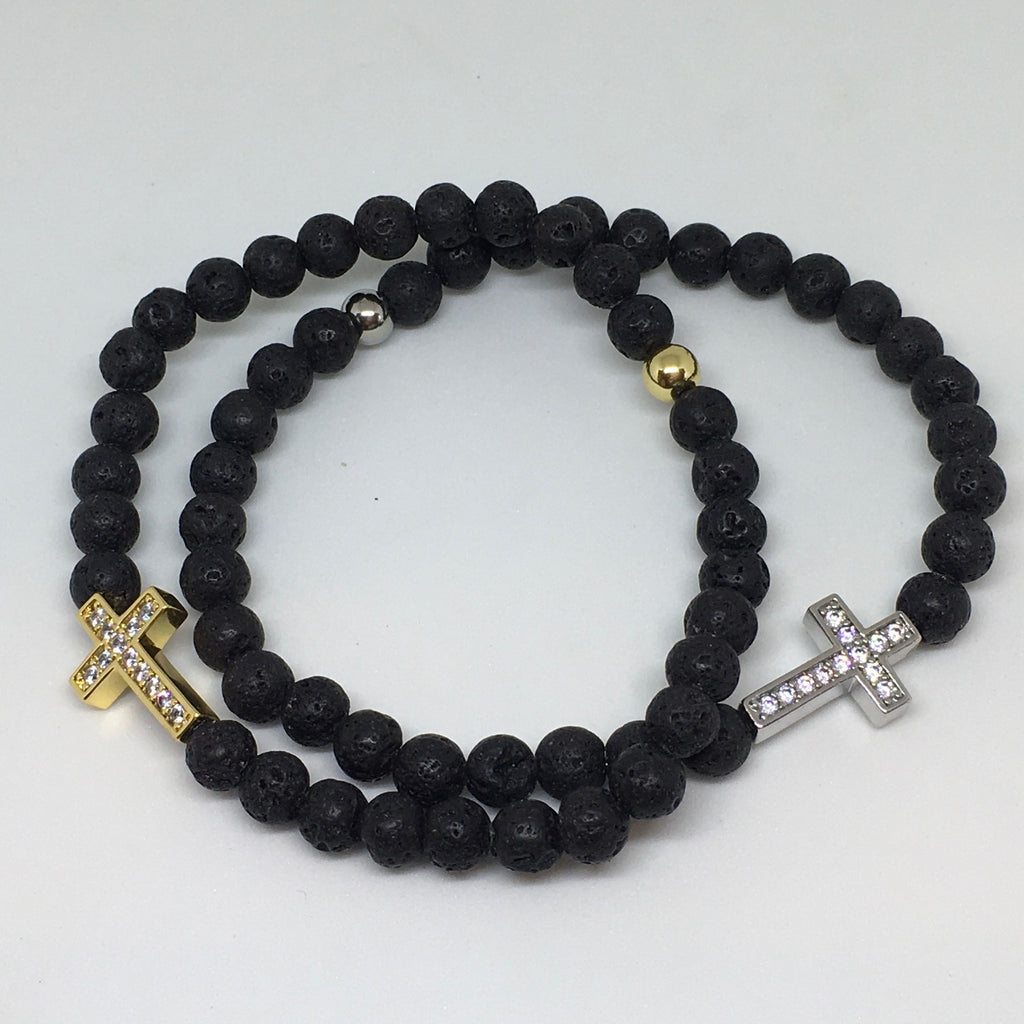 Swarovski crystal clearance lava rock bracelet