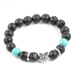 Turquoise Gemstone and Lava Healing Stone Diffuser Bracelet  - three designs