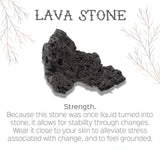 Lava Stone Diffuser Jewellery for Strength, Courage , Calming , Stress Relief and Grounding
