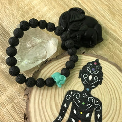 Kid's Little Elephant and Lava Stone Aroma Diffuser Bracelet