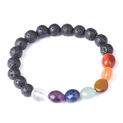 7 Chakra Tumbled Stone (8mm) and Lava Healing Stone Diffuser Bracelet - LIMITED EDITION