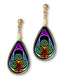 Celtic Knot Rainbow Aura Pendant and Earrings - handcrafted by Hermit Studios