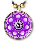 Crown Chakra Sanskrit Mandala Pendant and Earrings - handcrafted by Hermit Studios