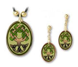 Celtic Tree of Life Pendant and Earrings - handcrafted by Hermit Studios