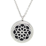Cosmic Flower with Crystals Design Aromatherapy Diffuser Necklace - Free Chain