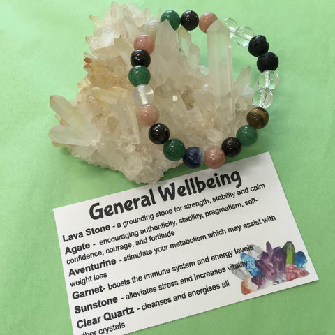 General Wellbeing Healing Crystal Gemstone Bracelet-
