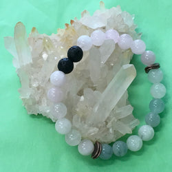 LOVE Aromatherapy Diffuser Bracelet - Rose Quartz, Morganite and Rainbow Moonstone