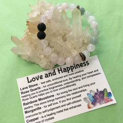 Love and Happiness Healing Crystal Gemstone Bracelet