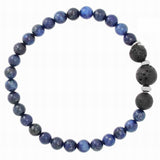 Gent's Blue Lapis Lazuli and Lava Gemstone Diffuser Bracelet - Fathers Day Gift Idea
