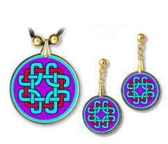 Celtic Knot Protection Pendant and Earrings - handcrafted by Hermit Studios