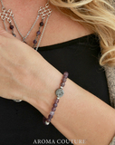 Ladies Druzy Amethyst and Lava Healing Gemstone Aromatherapy Diffuser Bracelet handmade by Aroma Couture | 